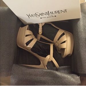 YSL Tribute Nude Powder Sandals
